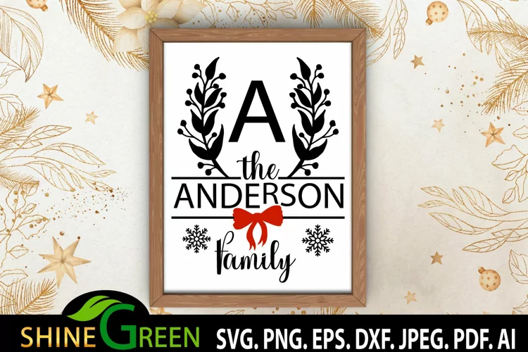 Christmas SVG - Family Monogram Christmas Ornament SVG