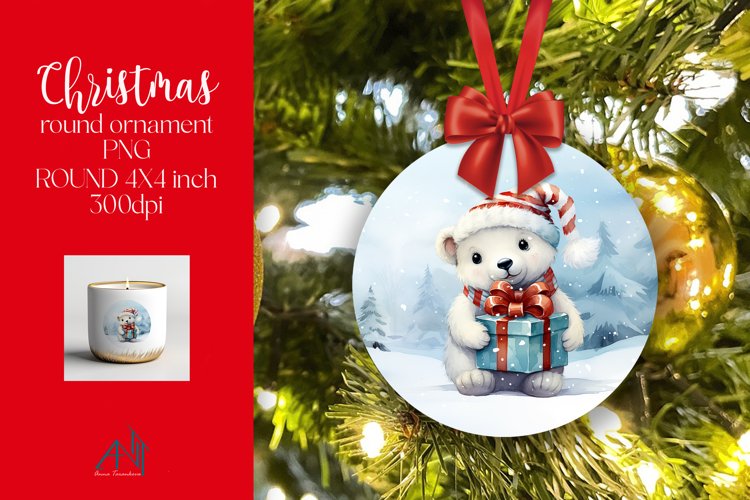 Christmas Round Ornament Sublimation PNG
