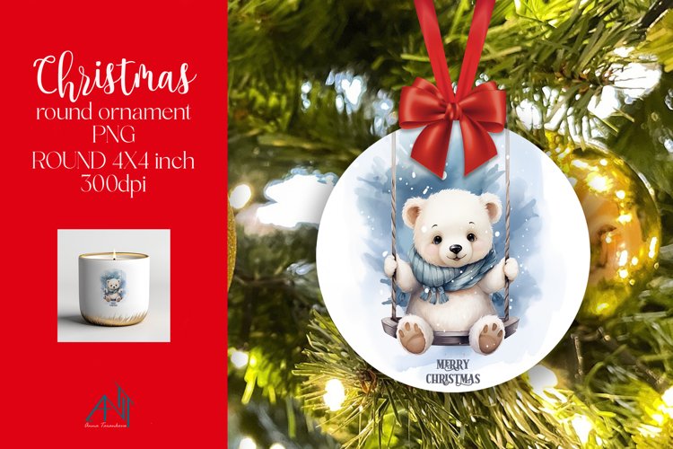 Christmas Round Ornament Sublimation PNG