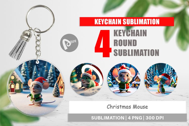 Keychain Christmas Mouse