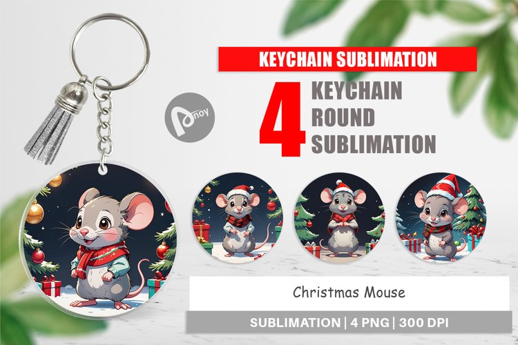 Keychain Cartoon Christmas Mouse