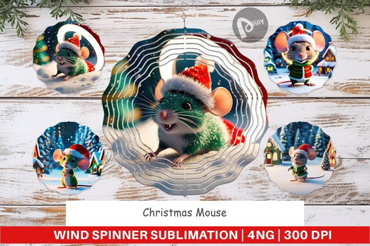 Wind Spinner Christmas Mouse