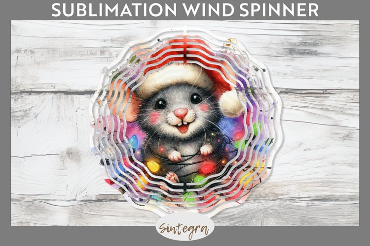 Christmas Mouse v3 Entangled in Lights Wind Spinner Sublimat example image 1