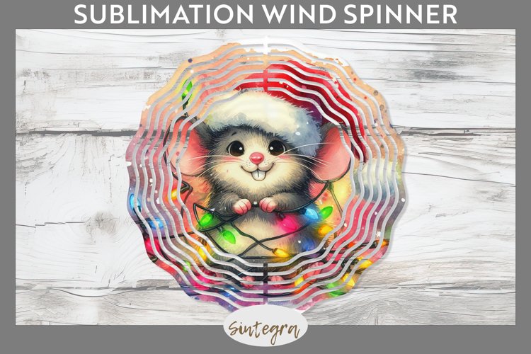 Christmas Mouse v4 Entangled in Lights Wind Spinner Sublimat example image 1