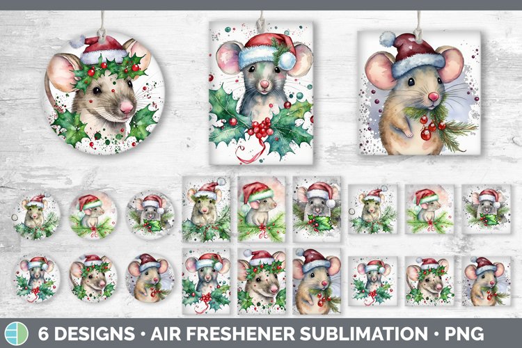 Christmas Mouse Air Freshener Sublimation Designs Bundle