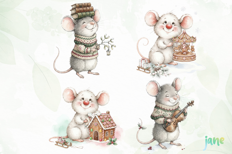 Christmas Mouse Clipart