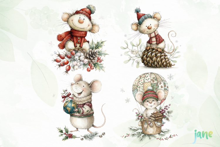 Christmas Mouse Clipart