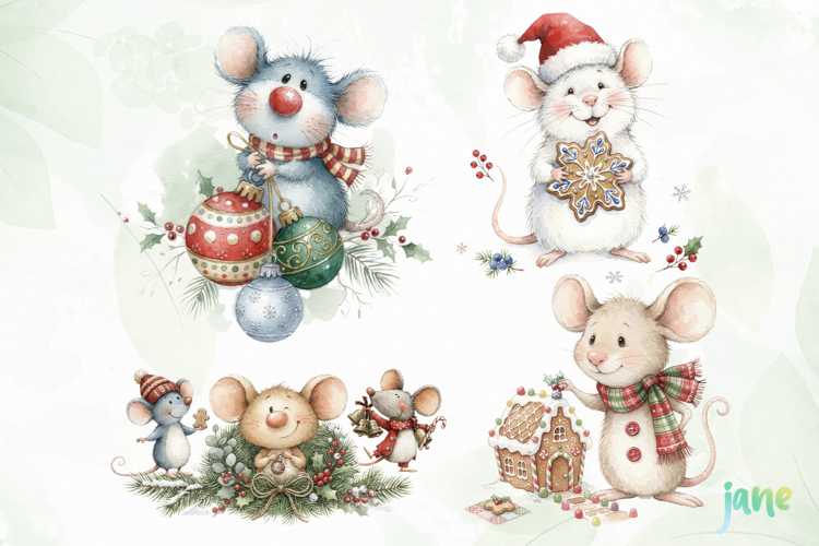 Christmas Mouse Clipart