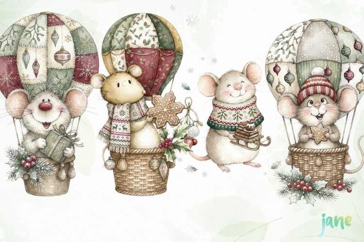Christmas Mouse Clipart