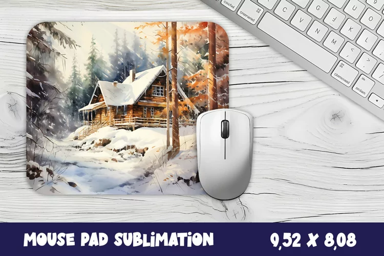 Christmas mouse pad winter/village sublimation