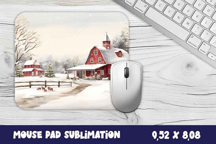 Christmas mouse pad winter/village sublimation example image 1