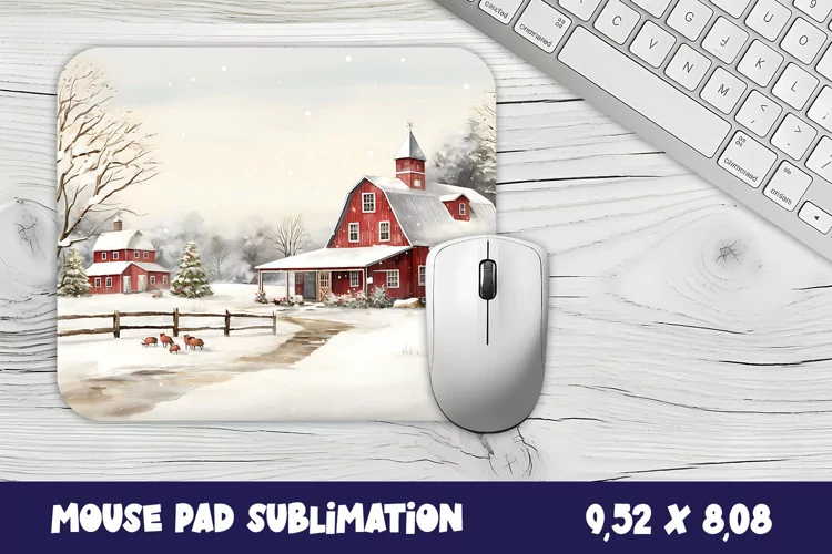 Christmas mouse pad winter/village sublimation
