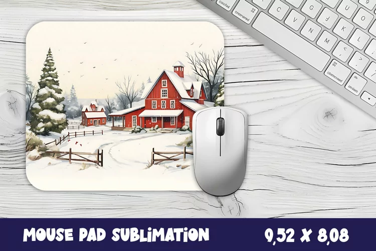 Christmas mouse pad winter/village sublimation