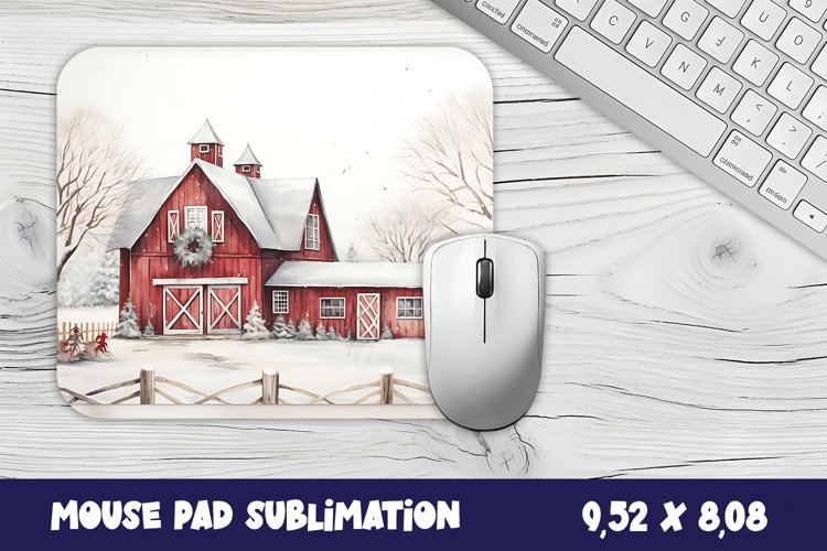 Christmas mouse pad winter/village sublimation example image 1