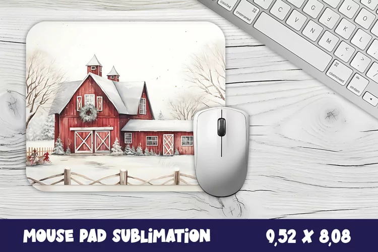 Christmas mouse pad winter/village sublimation