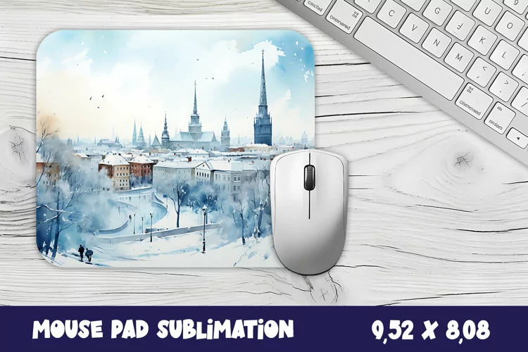 Christmas mouse pad winter/village sublimation