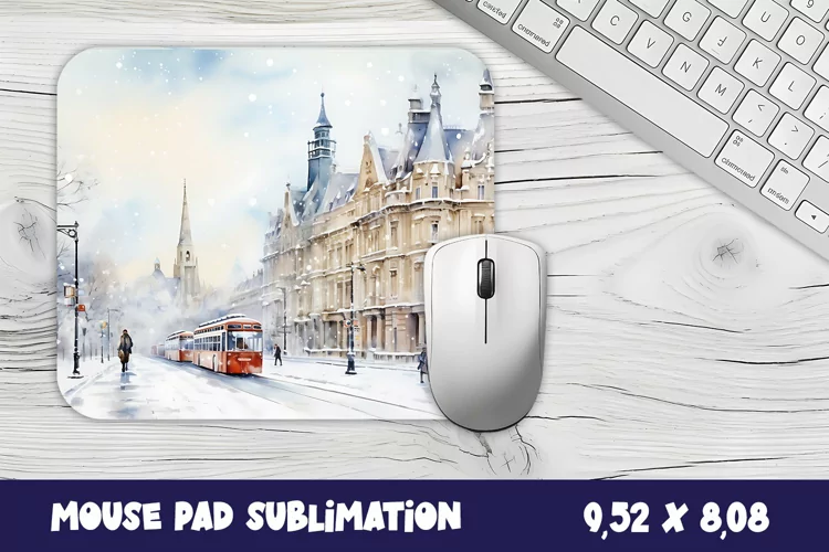 Christmas mouse pad winter/village sublimation