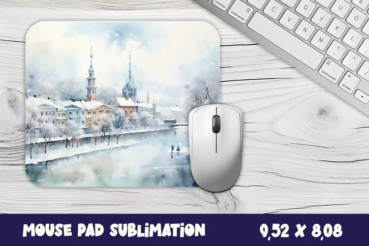 Christmas mouse pad winter/village sublimation