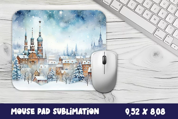 Christmas mouse pad winter/village sublimation