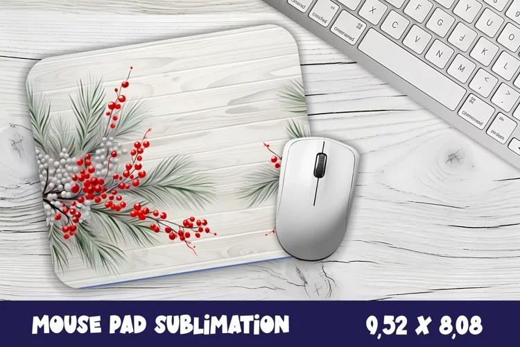 Christmas Mouse Pad Sublimation Design | berry mouse pad
