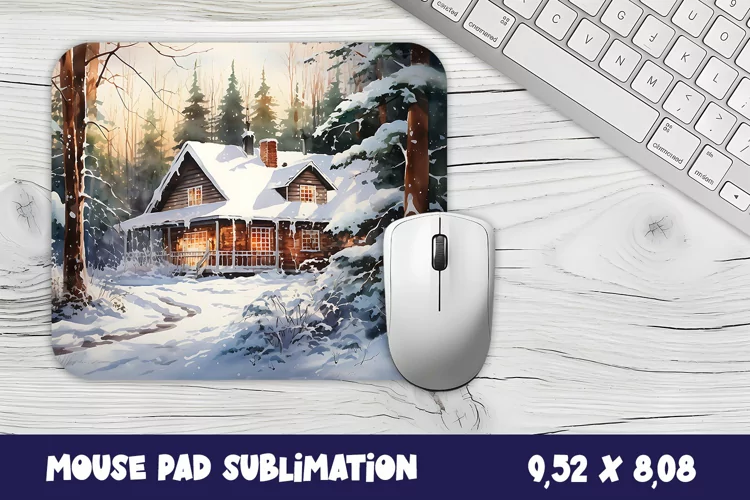Christmas mouse pad winter/village sublimation