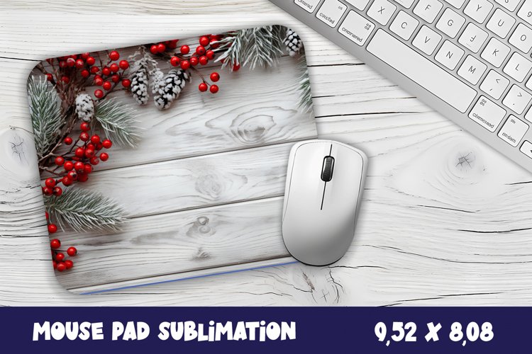 Christmas Mouse Pad Sublimation Design | berry mouse pad