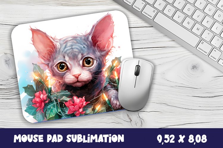 Christmas Mouse Pad Sublimation Design | Cat mouse pad