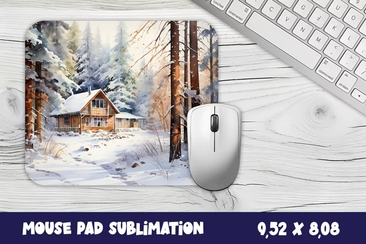 Christmas mouse pad winter/village sublimation
