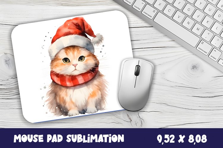 Christmas mouse pad kitten/village sublimation