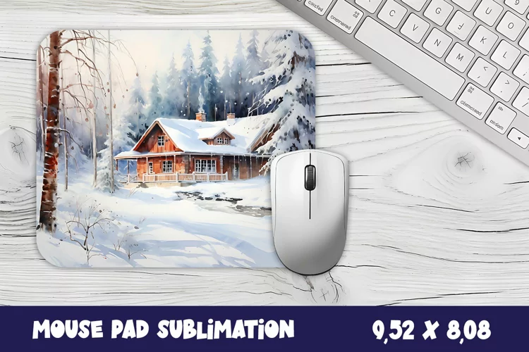 Christmas mouse pad winter/village sublimation