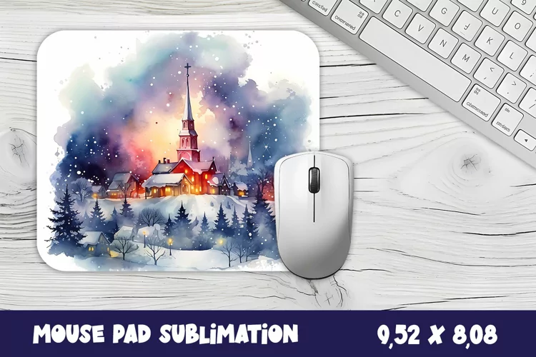 Christmas mouse pad winter/village sublimation