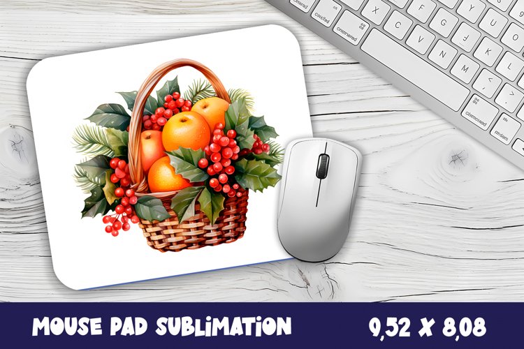 Christmas fruit basket mouse pad / sublimation