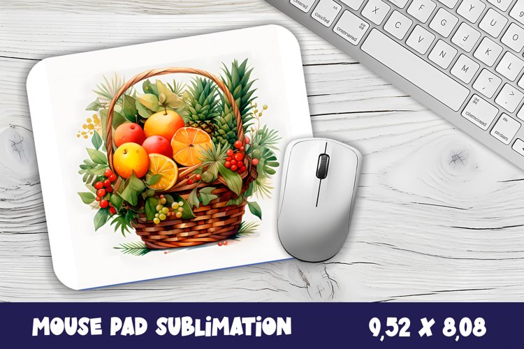 Christmas fruit basket mouse pad / sublimation