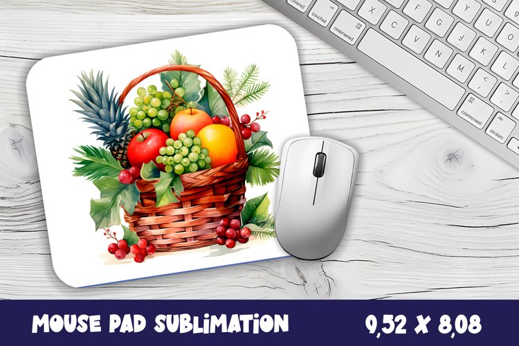 Christmas fruit basket mouse pad / sublimation