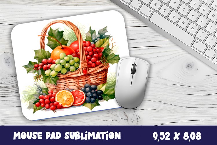 Christmas fruit basket mouse pad / sublimation