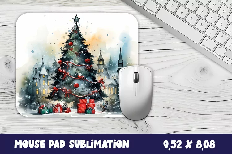Christmas mouse pad winter/village sublimation