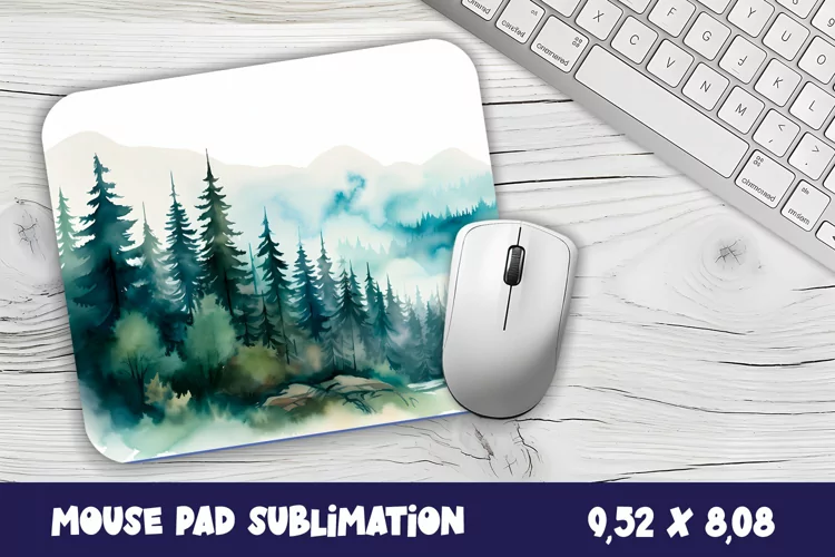 Christmas Mouse Pad | Winter forest Design