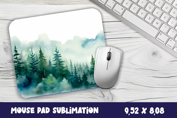Christmas Mouse Pad | Winter forest Design