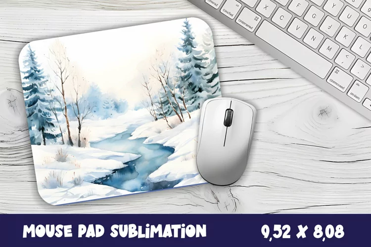 Christmas Mouse Pad | Winter forest Design