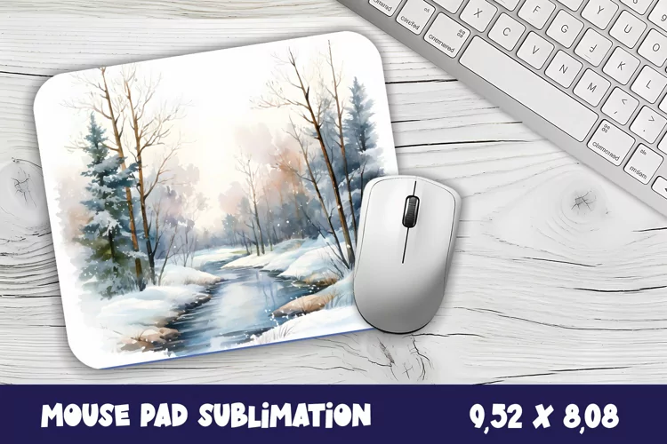 Christmas Mouse Pad | Winter forest Design