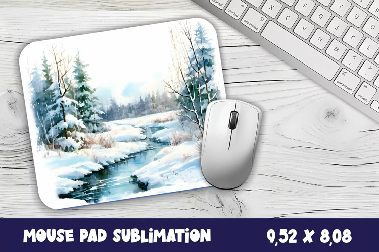 Christmas Mouse Pad | Winter forest Design