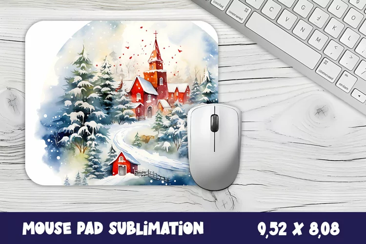 Christmas mouse pad winter/village sublimation