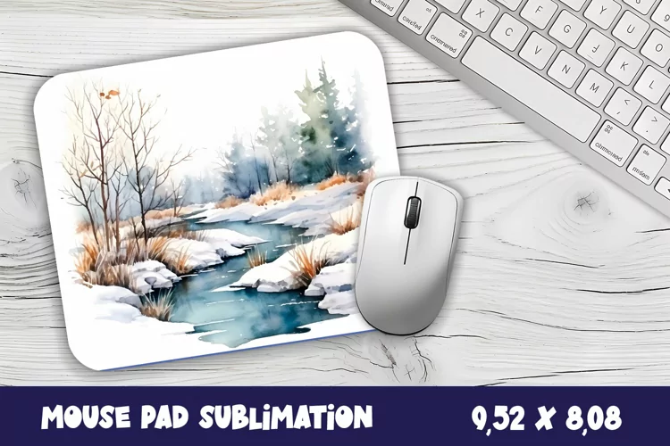 Christmas Mouse Pad | Winter forest Design