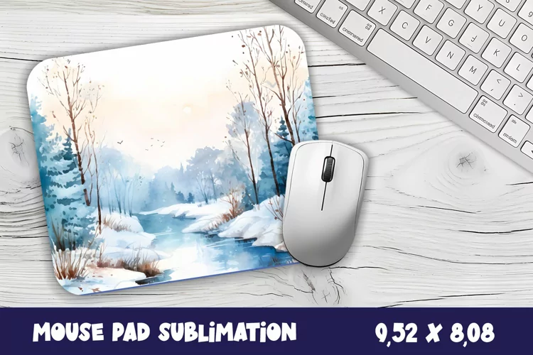 Christmas Mouse Pad | Winter forest Design