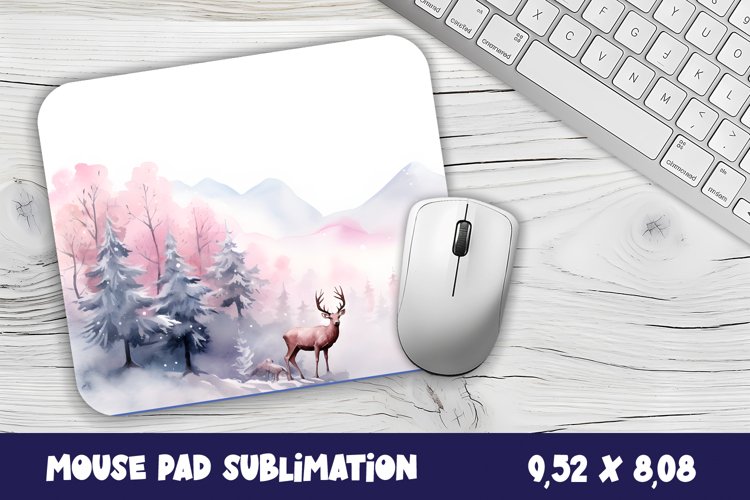 Christmas Mouse Pad | Winter forest Design