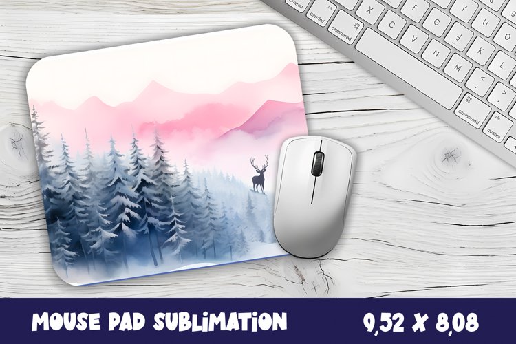 Christmas Mouse Pad | Winter forest Design
