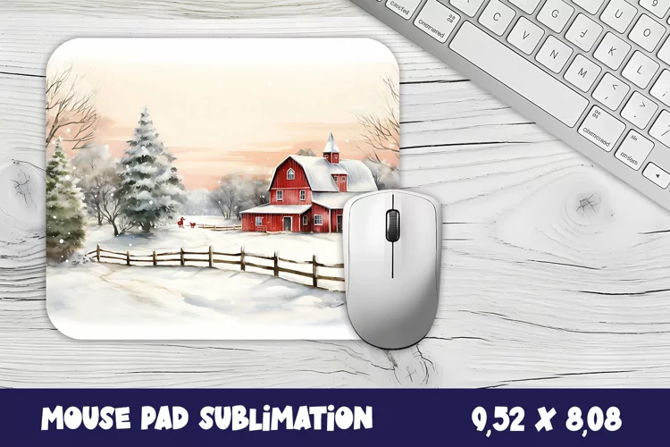 Christmas mouse pad winter/village sublimation