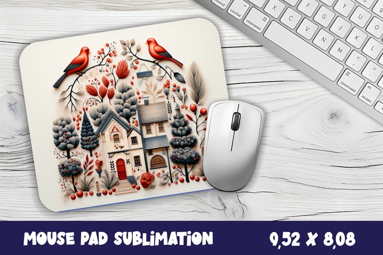 Christmas mouse pad winter/village sublimation