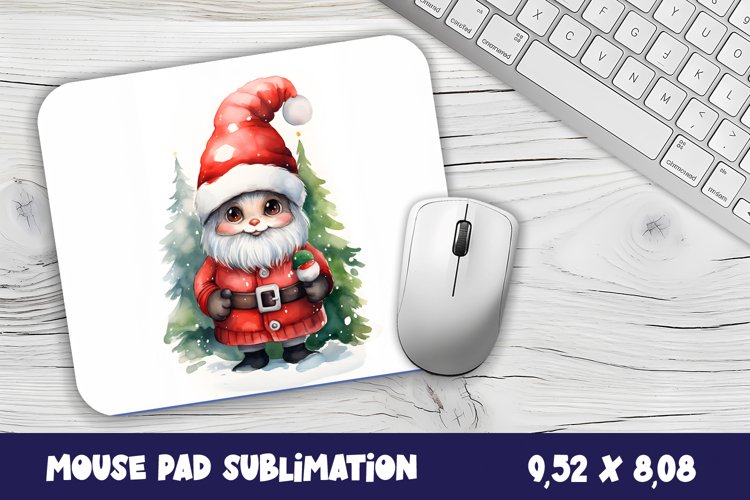 Christmas mouse pad santa kitten/village sublimation