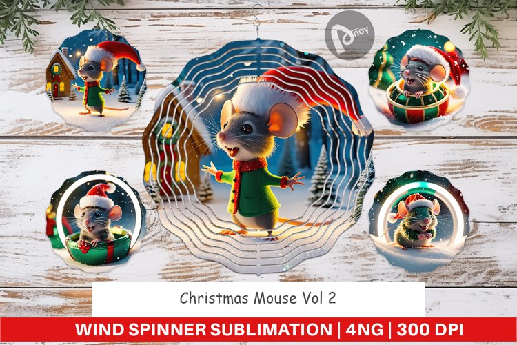 Wind Spinner Christmas Mouse